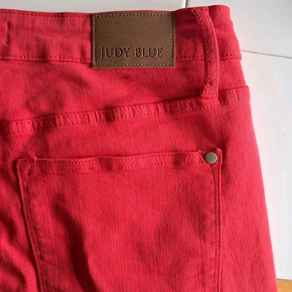 Judy Blue Red Jeans Womens 14W Garment Dyed Straight Leg Cotton Jeans JB88693 C - Picture 8 of 8